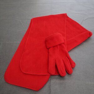 Red scarf & gloves set